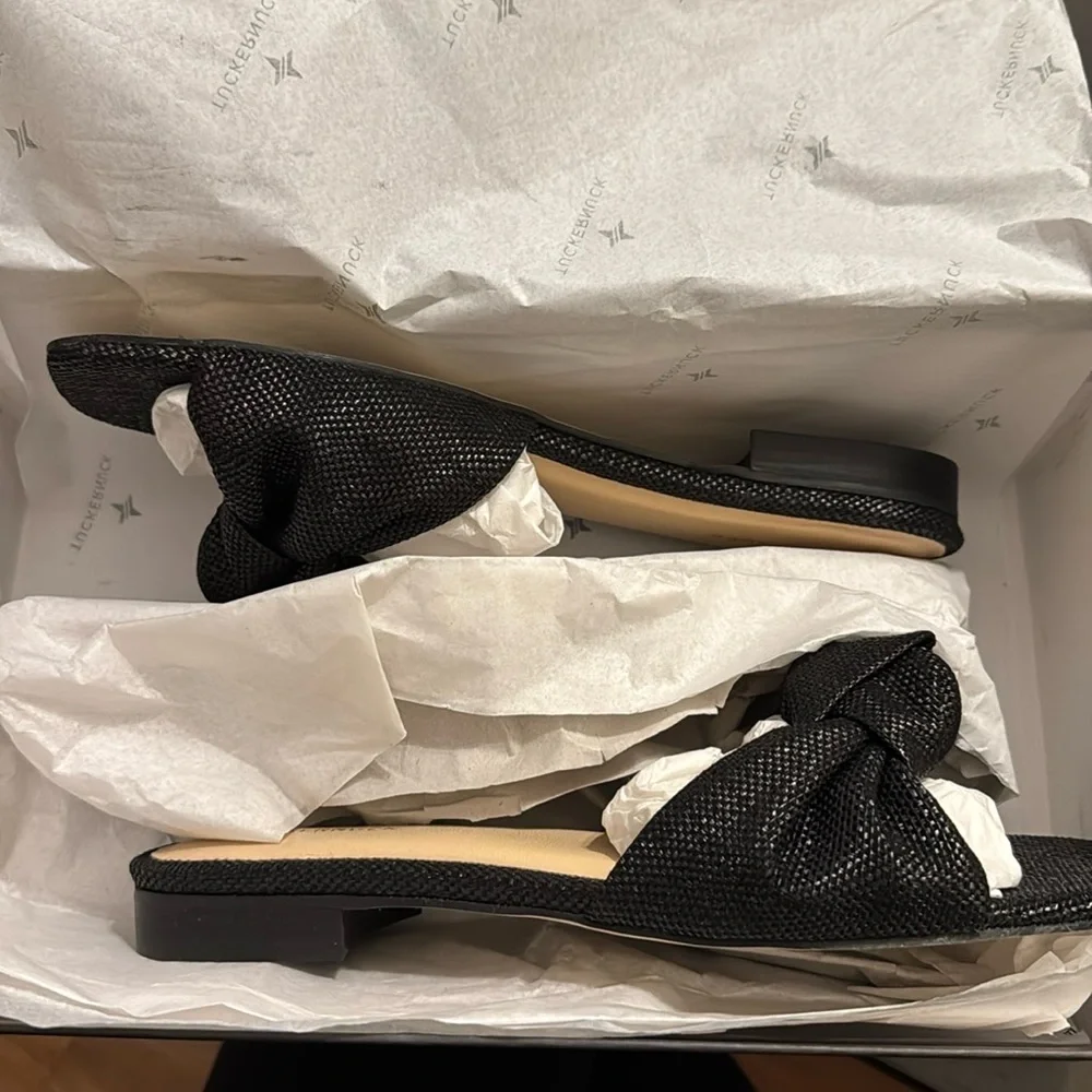 Black Raffia Brit Sandals TUCKERNUCK SHOES